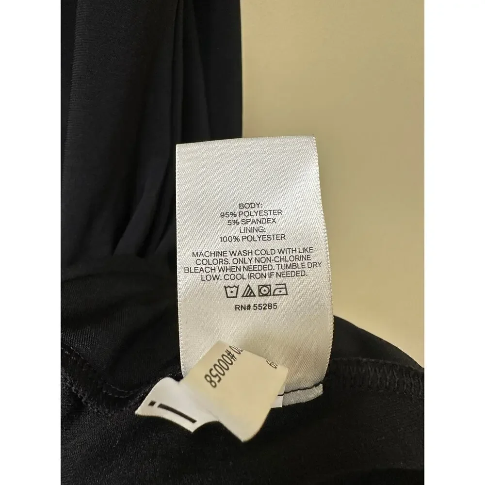 Express Black Jersey Ruched Tie Hem Sleeveless y2k Bodycon Dress Size L